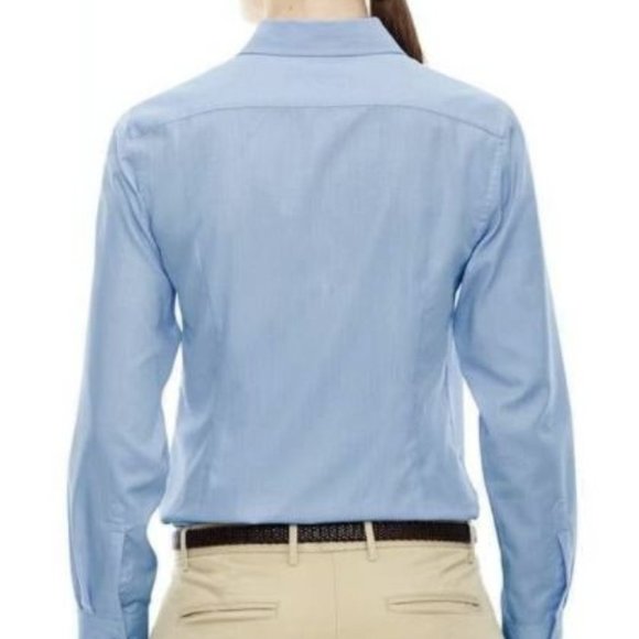 Light Blue Wrinkle-Resistant Ladies Blouse- 3X - Picture 2 of 4